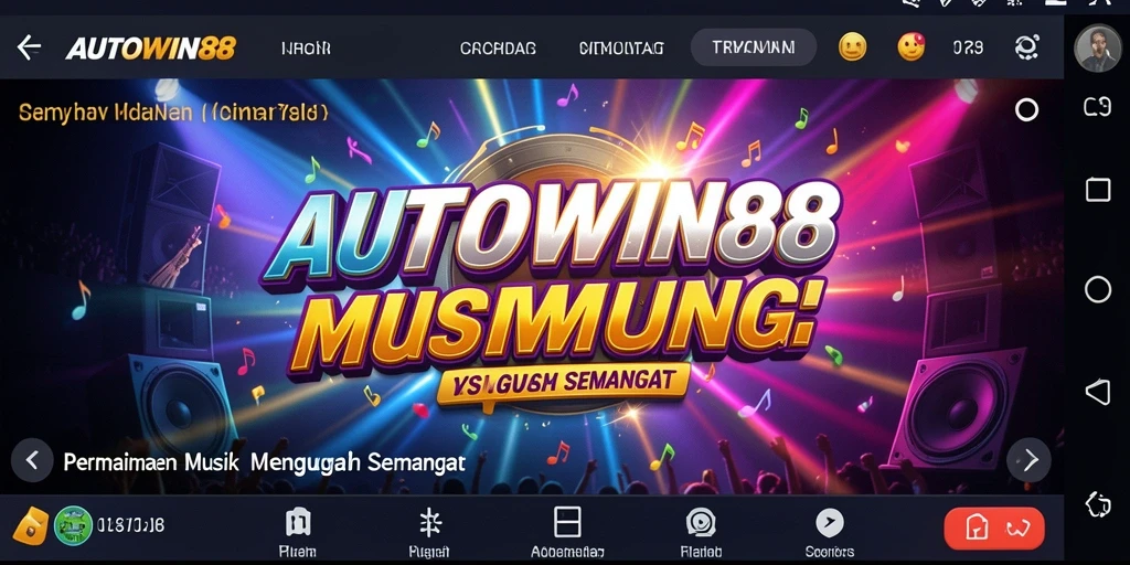Screenshot utama AUTOWIN88 menampilkan aksi seru bermain musik.