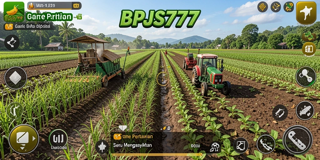 Screenshot utama BPJS777 menampilkan aktivitas bertani yang seru.