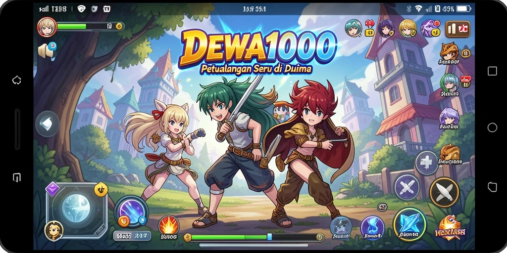 Tampilan gameplay menarik di dunia Anime DEWA1000.