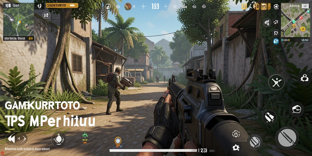 Screenshot gameplay seru dari DIREKTURTOTO yang menunjukkan aksi TPS.