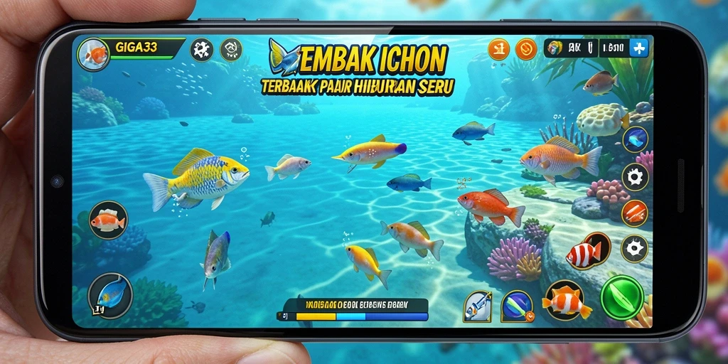Tampilan gameplay GIGA33 yang menarik saat berburu ikan.