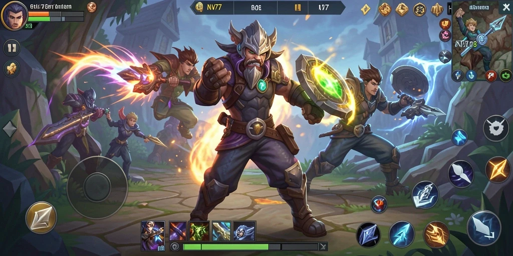 Screenshot gameplay NV77 menampilkan aksi pertempuran mendebarkan dalam dunia ARPG.