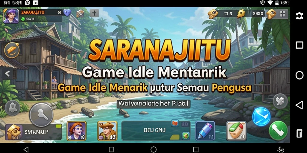 Screenshot gameplay SARANAJITU yang menampilkan suasana santai permainan Idle.
